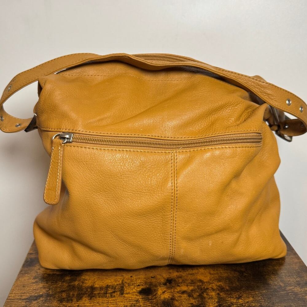 Stone Mountain Tan Brown Leather Boho Shoulder Bag - Picture 2 of 11